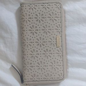 Kate Spade perforated cream wallet